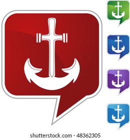 Anchor web button isolated on a background