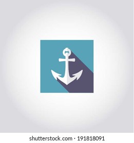Anchor - web symbol, app design element, vector illustration