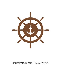 Anchor wheel graphic design template vector illustration