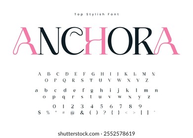 Anchora Stylish alphabet display vector font and Beautiful luxury Font
