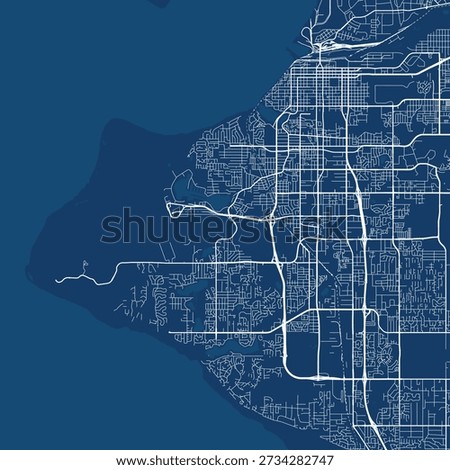 Anchorage City Map discover the elegant cityscape encapsulated in a minimalist blueprint showcasing refined lines and a structured grid, emphasizing refined linework, with balanced composition.