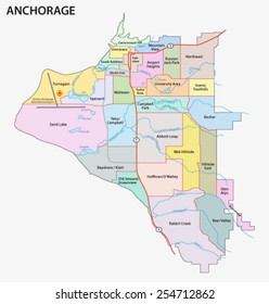 Anchorage Road And Community Map