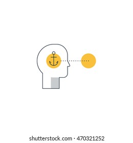 Anchoring or focalism, cognitive bias, decision making concept, psychology, marketing strategy