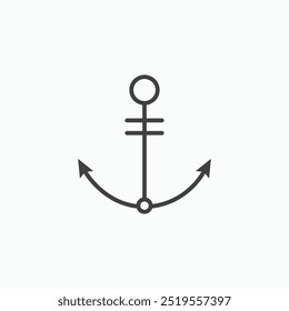 Anchorline in Thin line black color. flat simple vector symbols illustration.