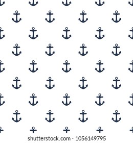 Anchors background. Vector seamless marine pattern.  Card template. 