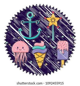 anchors and ice creams pattern