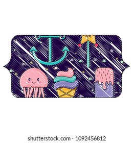 anchors and ice creams pattern