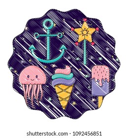 anchors and ice creams pattern