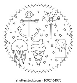anchors and ice creams pattern