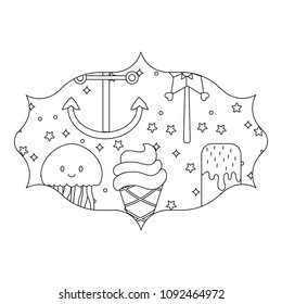 anchors and ice creams pattern