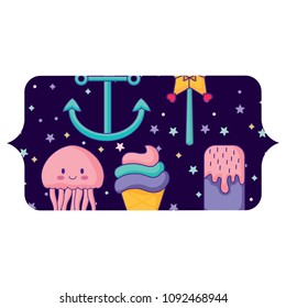 anchors and ice creams pattern