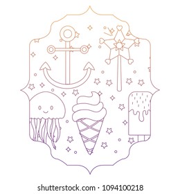 anchors and ice creams pattern