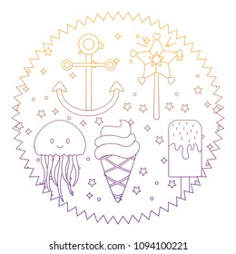 anchors and ice creams pattern