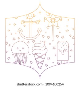 anchors and ice creams pattern