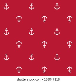 Anchors seamless pattern in blue color. Vector illustration