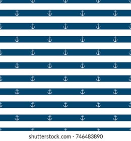 Anchors summer pattern, ocean and vintage motif