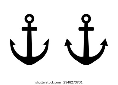 Anchors vector icon set. Nautical symbol