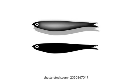Anchovies silhouette, high quality vector