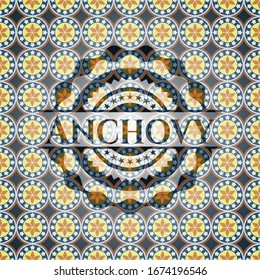 Anchovy arabesque emblem. arabic decoration.