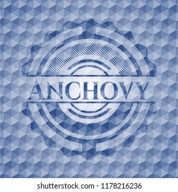Anchovy blue polygonal emblem.