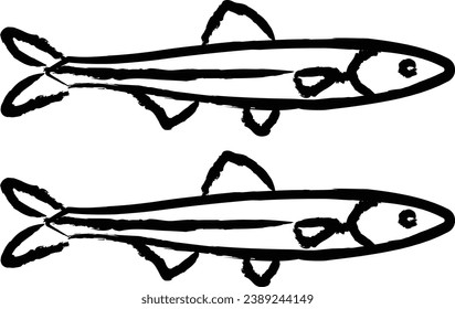 Anchovy fish hand drawn vector illustration