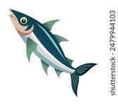 Anchovy fish illustration on white