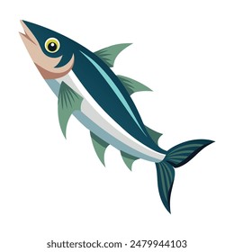 Anchovy fish illustration on white