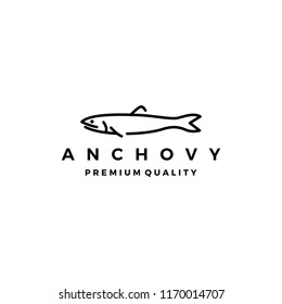 anchovy fish logo vector icon seafood illustration