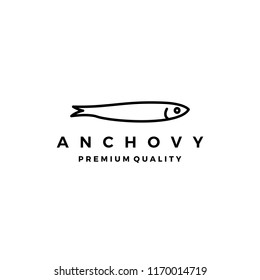 anchovy fish logo vector icon seafood illustration