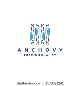 Anchovy Fish Logo Vector Icon Seafood Illustration