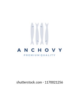 Anchovy Fish Logo Vector Icon Seafood Illustration