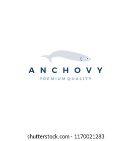 anchovy fish logo vector icon seafood illustration