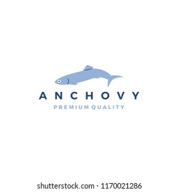 anchovy fish logo vector icon seafood illustration