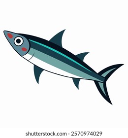 anchovy fish vector icon on white background