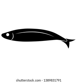 Anchovy fish. Vector illustration on the white background