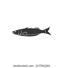 Anchovy Icon Silhouette Illustration. Seafood Vector Graphic Pictogram Symbol Clip Art. Doodle Sketch Black Sign.