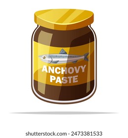 Anchovy paste vector isolated illustration