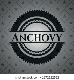 Un emblema negro anchooso y realista. Ilustración vectorial. Detallado.