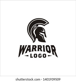 Ancien Spartan Warrior Helmet, Sparta Greek Roman Mask Armor logo design 