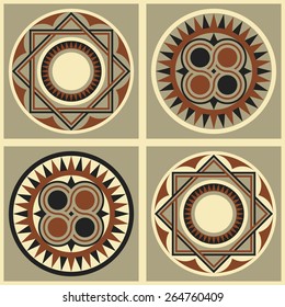 ancient abstract floor tiles, geometric pattern, seamless vector illustration