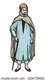 Ancient Algerian Man Character in old clothes