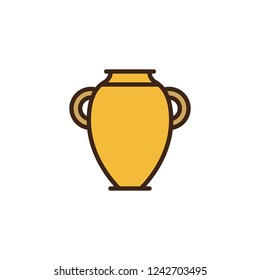 Ancient amphora filled outline icon, line vector sign, linear colorful pictogram isolated on white. Hebrew jug symbol, logo illustration. Pixel perfect vector graphics