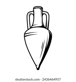 Ancient amphora icon. Design element for emblem, sign, badge. Vector illustration