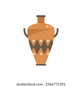 Ancient amphora icon flat vector. Vase pot. Old vessel isolated