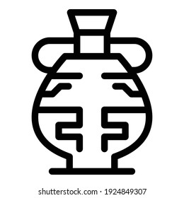 Ancient amphora icon. Outline ancient amphora vector icon for web design isolated on white background