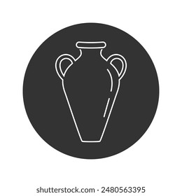Ancient amphora line icon isolated vector illustration. Antique Greece vase design element