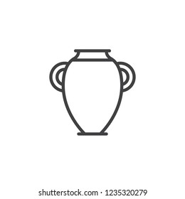 Ancient Amphora outline icon. linear style sign for mobile concept and web design. Hebrew jug simple line vector icon. Symbol, logo illustration. Pixel perfect vector graphics