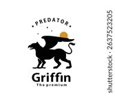 ancient animal logo mystical silhouette icon art hipster vintage griffin