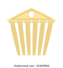 Ancient antique building. House with columns. Vector illustration.

