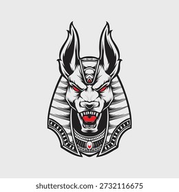 Ancient Anubis Egyptian Head Design for T-Shirt Print and Merchandise